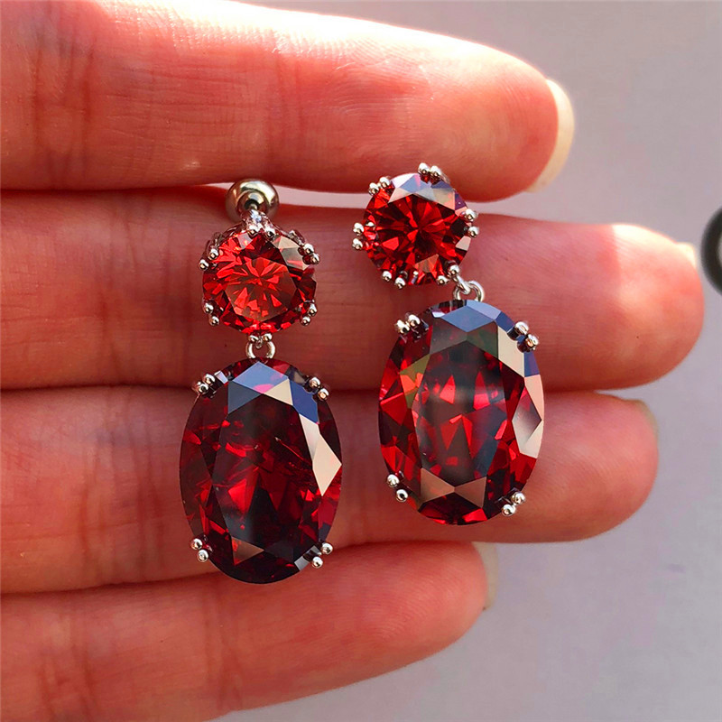 Large Zirconia Earrings on Copper Base